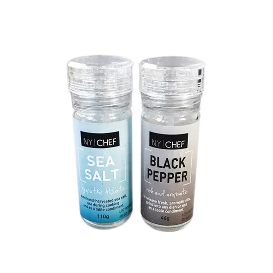 100ml Plastic Pet Empty Bottle Salt Pepper Mill Food Grade Manual Grinders 