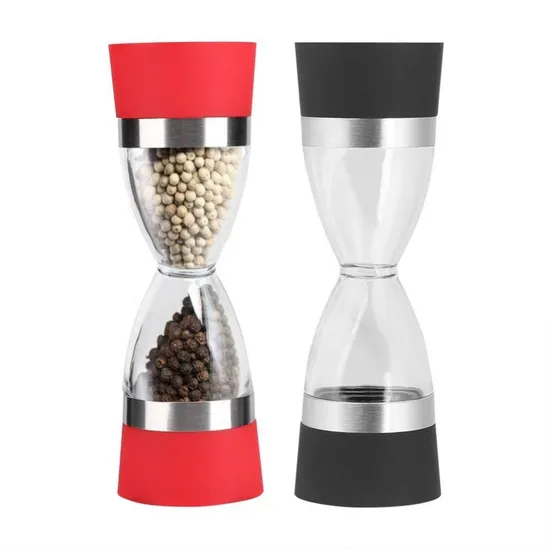Wholesale Plastic Spice Grinder Manual 2 in 1 Salt and Pepper Grinder with Ceramic Core 