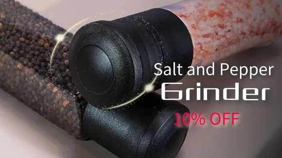 Royaltop 340ml Plastic Pet Disposable Spice Shaker Bottle Black Grinding Lid Himalayan Salt Pink Salt Pepper Grinder 