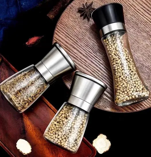 Manual Mill Stainless Steel Salt Pepper Grinder Spice Grinder with Adjustable Coarseness for Kitchen 