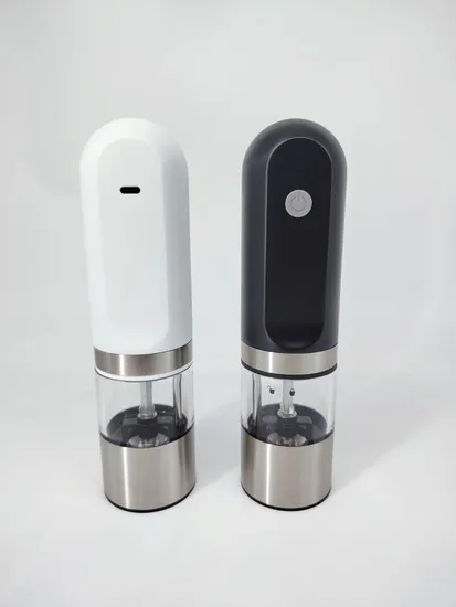 Kitchen Gravity USB Charging Electric Seasoning Set Salt and Pepper Grinder with LED Light 