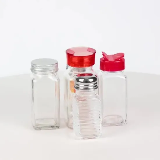 4oz 120ml Airtight Salt Pepper Herb Packaging Square Spice Glass Jars and Bottle 