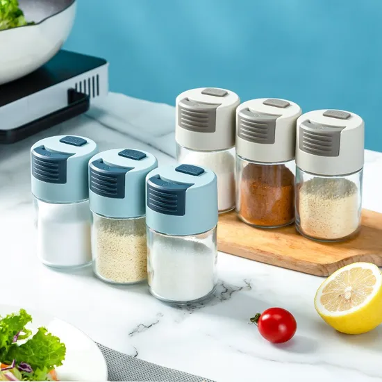Glass Spice Jars BBQ Pepper Bottle Clear Plastic Container for Kitchen Condiment 