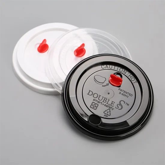 PP Coffee Cup Lids 79/80 80/89 mm Plastic Custom Disposable Lids Customized Logo 