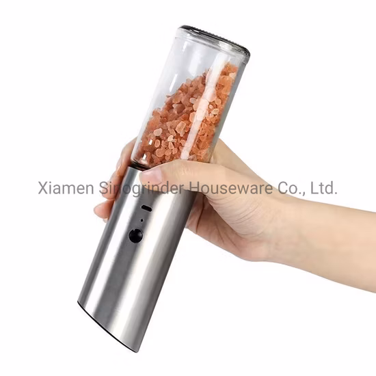 Amazon Hot Selling Spice Electric BBQ Tool Stainless Steal and Plastic Red Salt & Pepper Grinders Set Logo Custom 