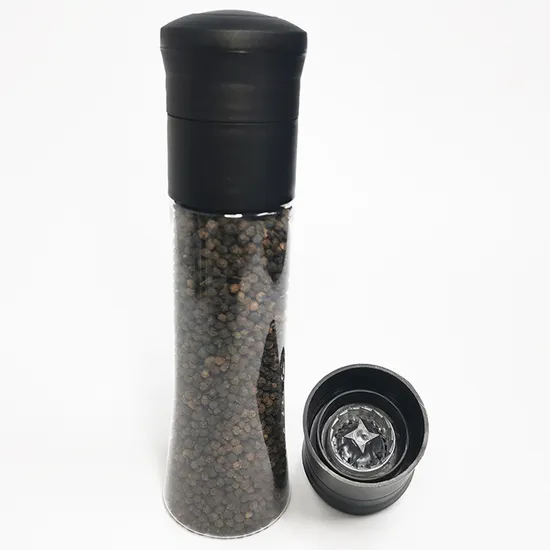 Promotion Tall Plastic Pet Jar Matt Black Salt and Pepper Grinders 