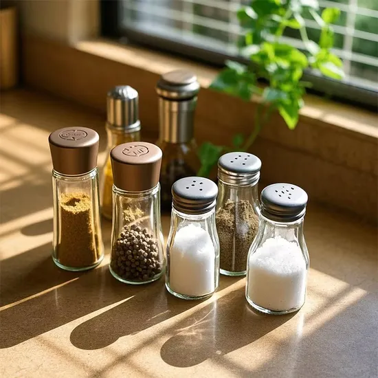 Glass Clear Spice Jars Seasoning Blend Bottle with Seal Liner Slip Inside 
