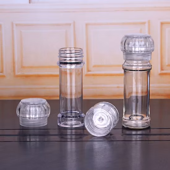 Wholesale Bottle Packaging 90ml Salt Pepper Grinder Plastic Jar 