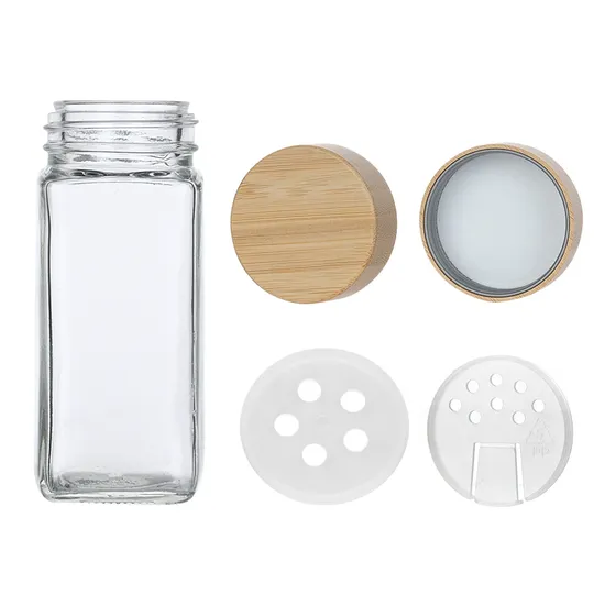 Packaging Bottles for Spices 2oz 8oz Glass Seasoning Jar for Kitchen Glass Jar Glass Bottle with Wood Lid for Spice 
