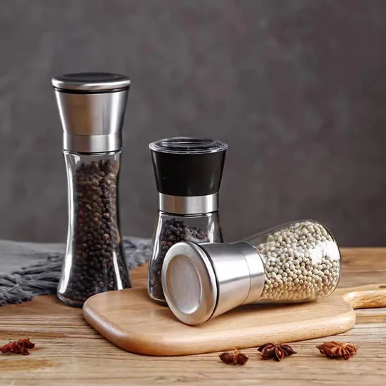Glass Salt Bottle with Plastic Shaker Lid for Kitchen Pepper Spice Bottle 