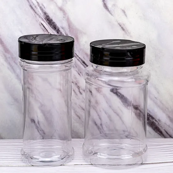 Excellent BBQ Packaging Container Pet Plastic Seasoning Jar Disposable Spice Bottle with Shaker Lid 