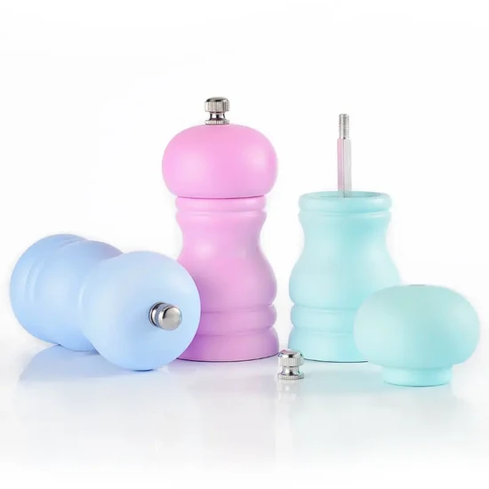 Colorful Ceramic Manual Mini Salt and Pepper Grinder Set 