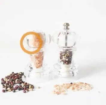 High Quality Wholesale Acrylic Salt and Pepper Mill Mini Spice Grinder Plastic Shaker 