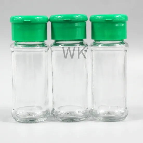 Customized Packaging 80ml Storage Container Cylindrical Spice and Pepper Glass Shaker Clear BBQ Salt and Pepper Grinder Bottles 