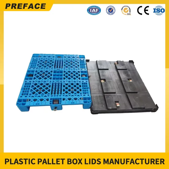 Customized Logistic Heavy Duty Reusable HDPE Collapsible Plastic Sleeve Pack Foldable Storage Corrugated Bulk Box Pallet Pack Container Lid 